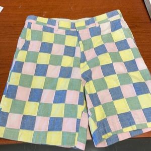 Berle Patch Madras Flat Front Shorts